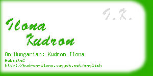 ilona kudron business card